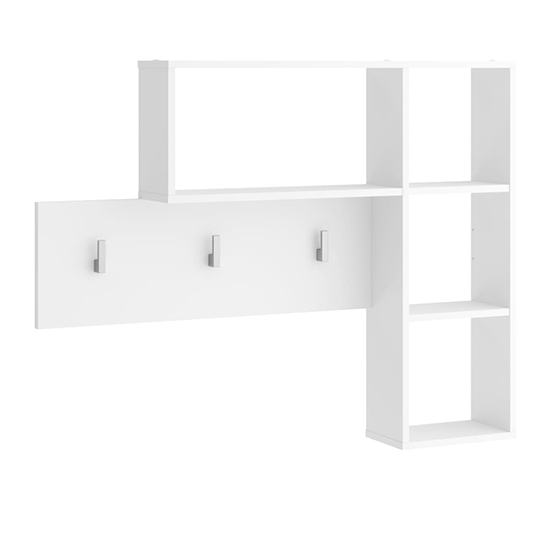 Adler Wall-Mounted Wooden Coat Rack With 4 Shelves In White_3