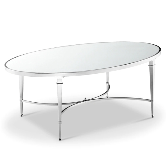 Adley Glass Coffee Table With Chrome Stainless Steel Legs Sale