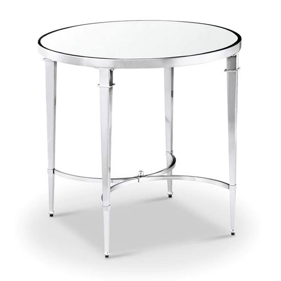 Adley Glass Side Table With Chrome Stainless Steel Legs FiF