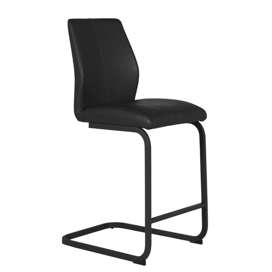 Read more about Adoncia faux leather counter bar chair in black