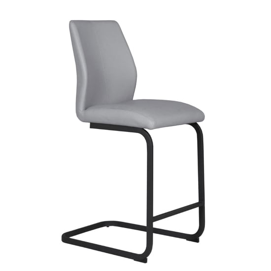 Product photograph of Adoncia Faux Leather Counter Bar Chair In Grey from Furniture in Fashion
