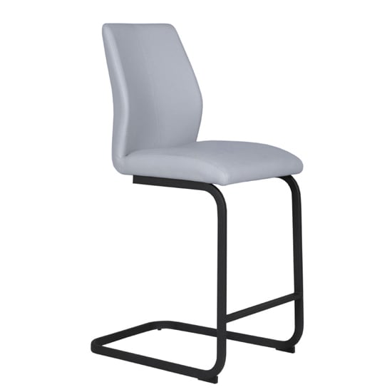 Adoncia Faux Leather Counter Bar Chair In Silver