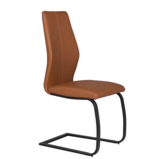 Product photograph of Adoncia Faux Leather Dining Chair In Tan from Furniture in Fashion