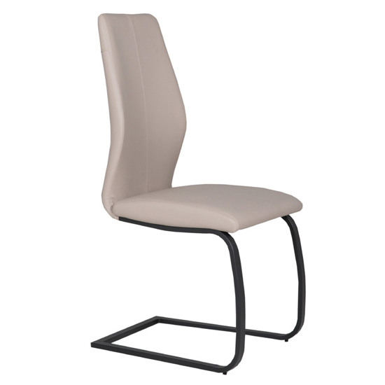 Product photograph of Adoncia Faux Leather Dining Chair In Taupe from Furniture in Fashion