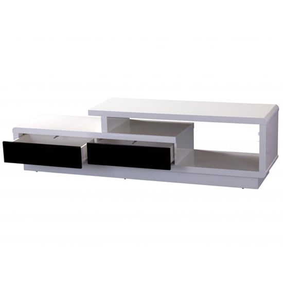 Product photograph of Adoncia High Gloss Tv Stand In White from Furniture in Fashion