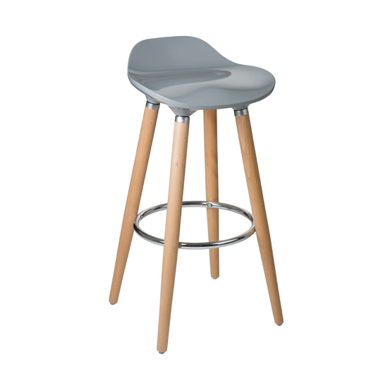 Adoni Bar Stool In Natural Beech Wooden Legs In Grey Frame_1