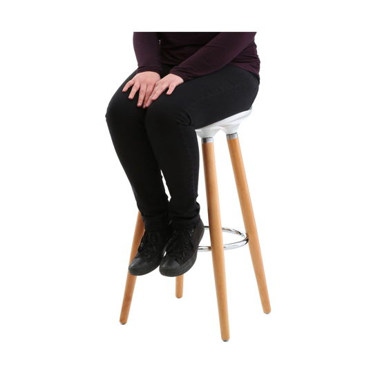 Adoni Bar Stool In Natural Beech Wooden Legs In White Frame_3