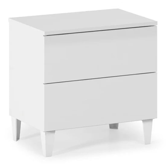 Photo of Adonia wooden bedside cabinet with 2 drawers in white