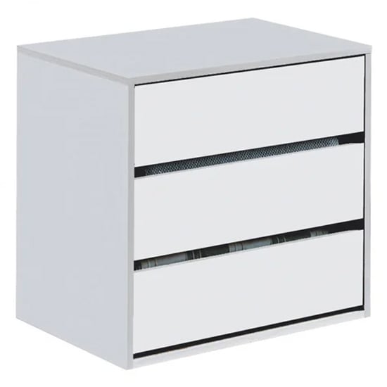 Product photograph of Adonia Wooden Chest Of 3 Drawers In White from Furniture in Fashion