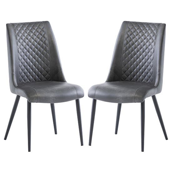 Read more about Adora grey faux leather dining chairs in pair