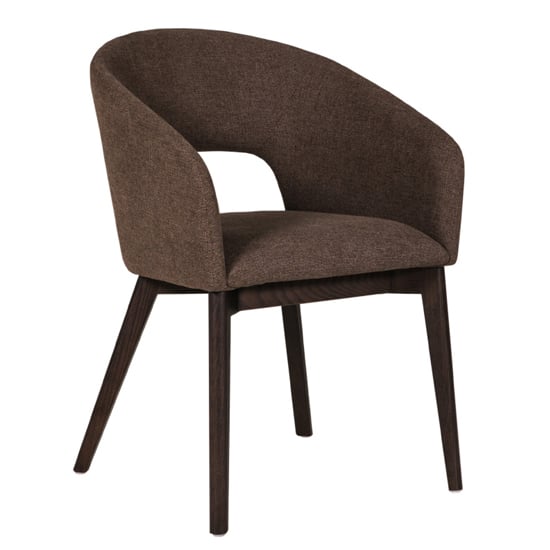 Product photograph of Adria Woven Fabric Dining Chair In Brown from Furniture in Fashion