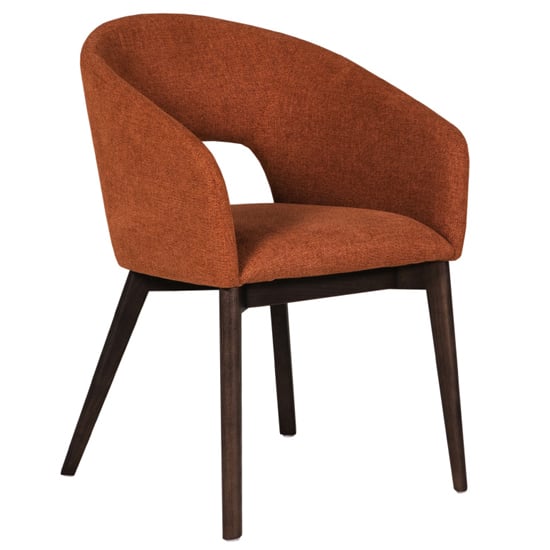 Product photograph of Adria Woven Fabric Dining Chair In Rust from Furniture in Fashion