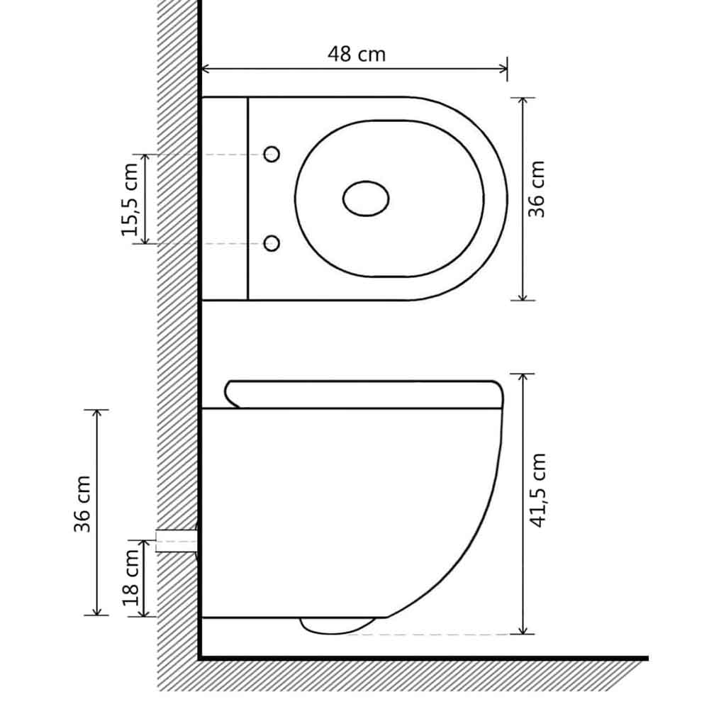 Adrian Black Wall Hung Toilet With Concealed Cistern And Frame - Soft Close Seat