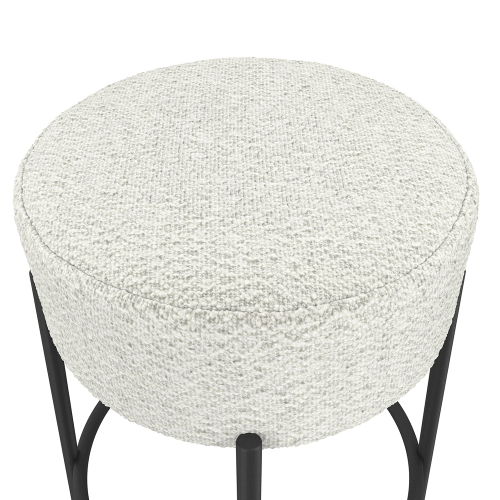 Adrian Boucle Fabric Counter Seating Stool In Ivory