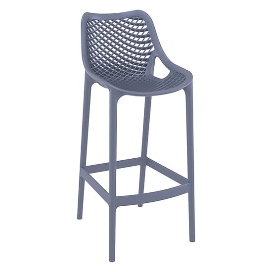 Product photograph of Adrian Polypropylene And Glass Fiber Bar Chair In Dark Grey from Furniture in Fashion