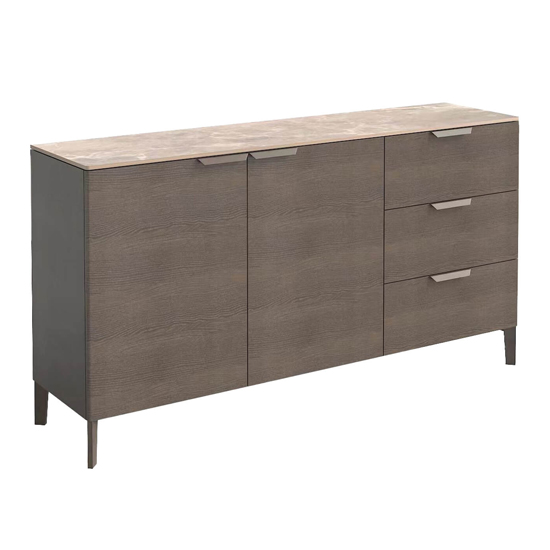 Read more about Adrian sintered stone top wooden sideboard 2 doors in latte