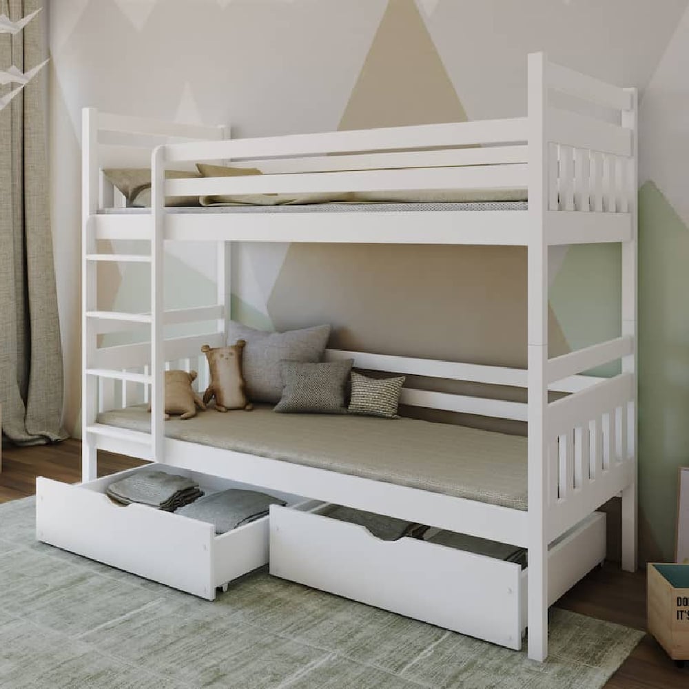 Read more about Adrian wooden bunk bed without mattress in matt white