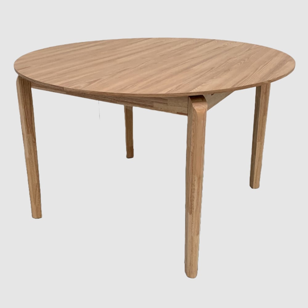 Adrian Wooden Round Extending Dining Table In Natural