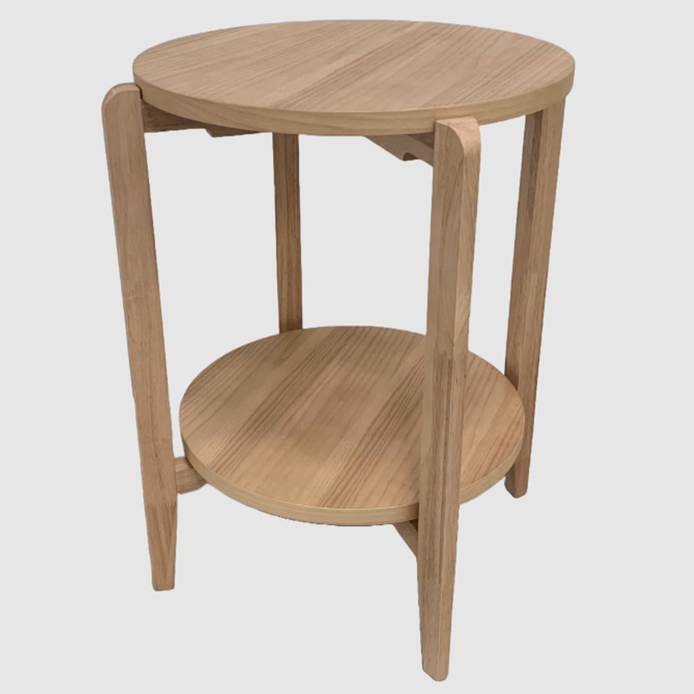 Adrian Wooden Round Side Table In Natural