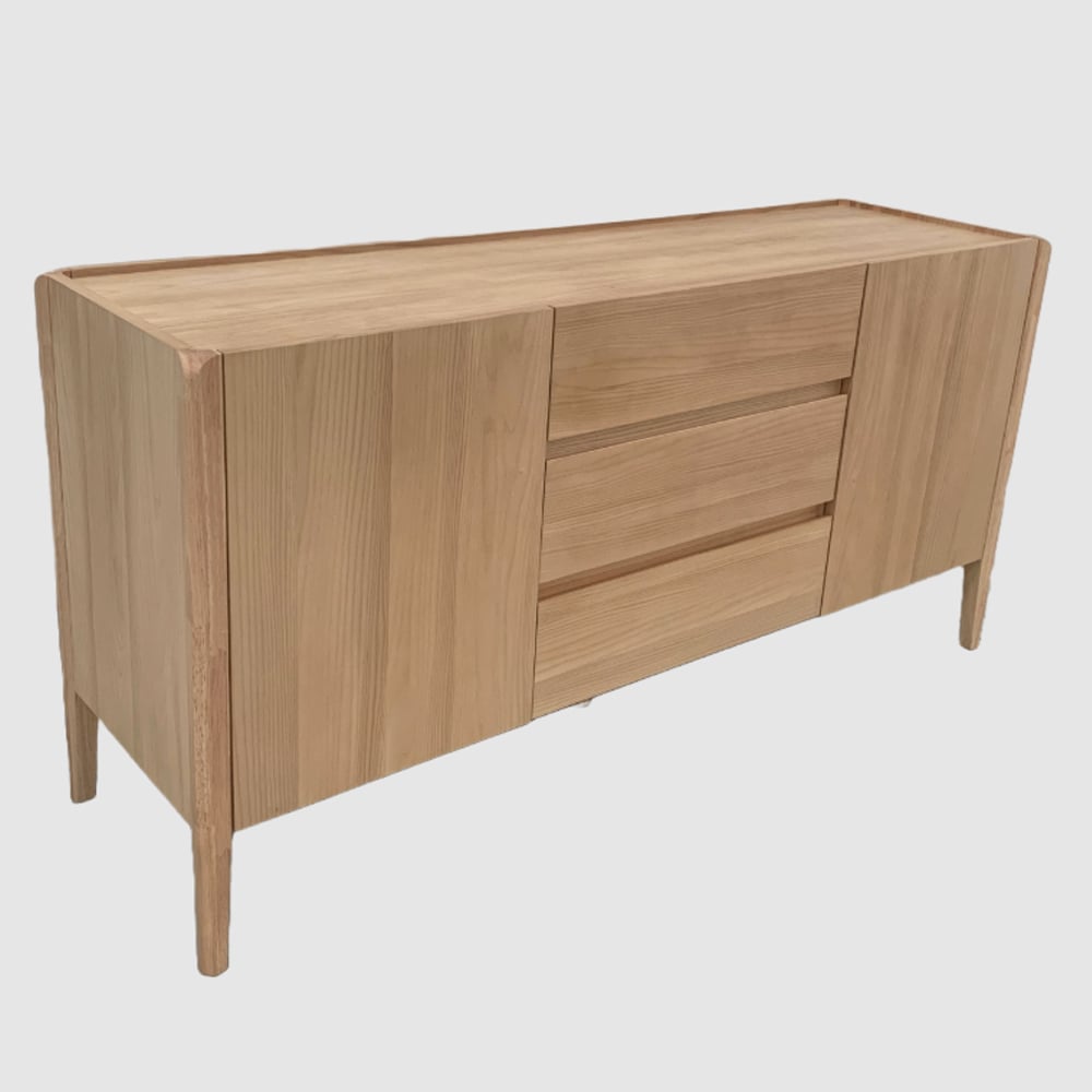 Adrian Wooden Sideboard With 2 Doors And 3 Drawers In Natural