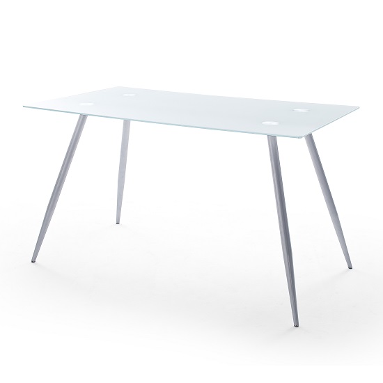 Adriana White Glass Dining Table With Chrome Legs_2