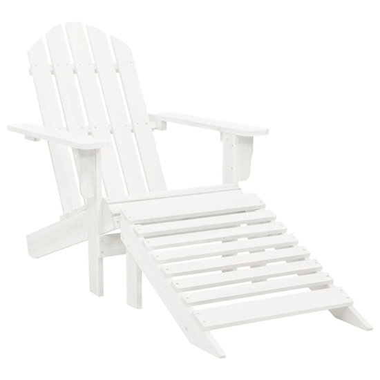 Adrius Garden Chair With Ottoman And Table In White