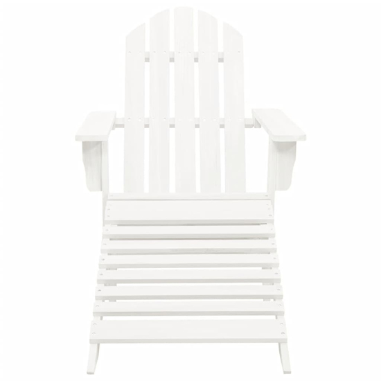 Adrius Garden Chair With Ottoman And Table In White