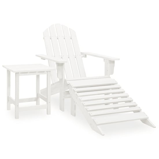 Product photograph of Adrius Garden Chair With Ottoman And Table In White from Furniture in Fashion