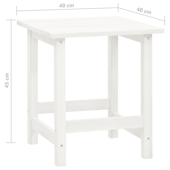 Adrius Solid Fir Wood Garden Chair With Table In White