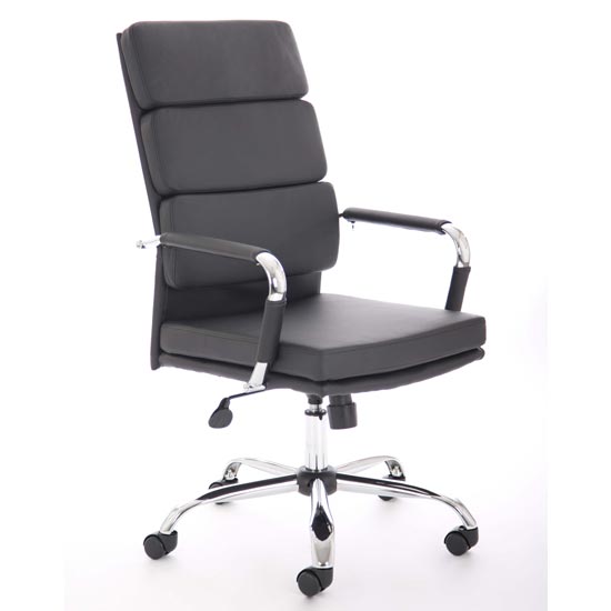 Photo of Advocate leather executive office chair in black with arms