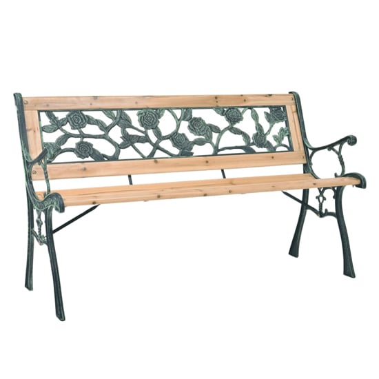Photo of Adyta outdoor wooden rose design seating bench in natural
