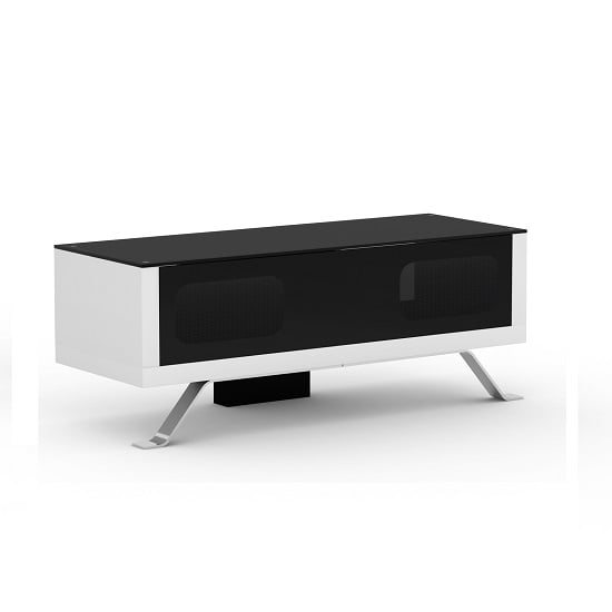 aecadia 120 21 white black tv stand - Pros And Cons Of Enclosed TV Cabinets For Flat Screens