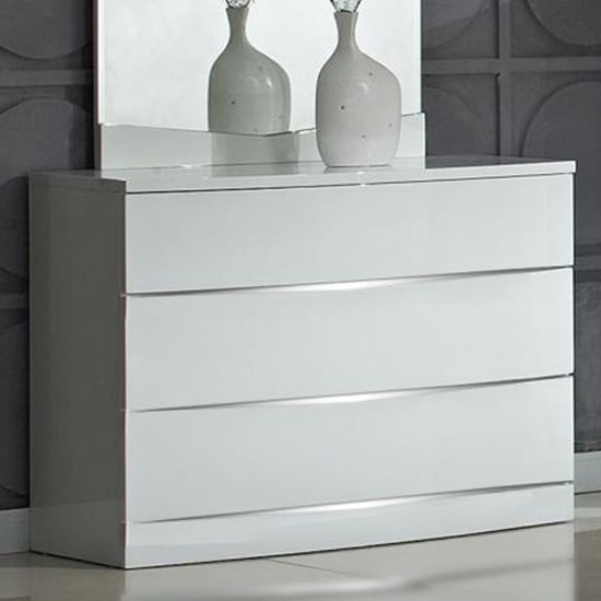 Read more about Aedos high gloss chest of 3 drawers white