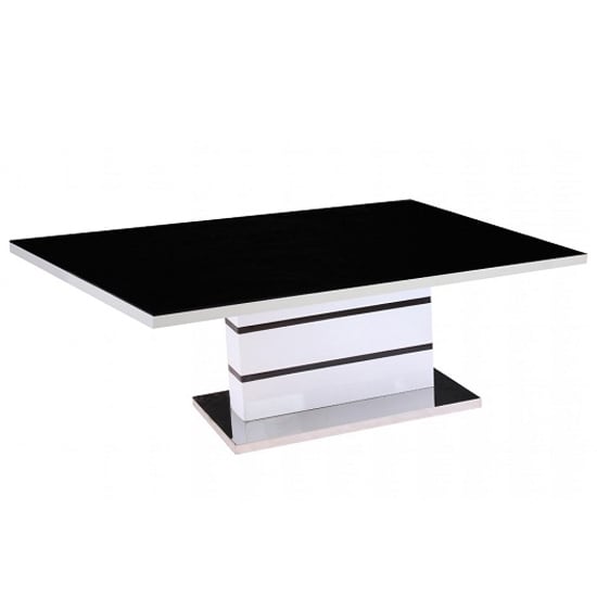 Photo of Aelia black glass top coffee table with high gloss white base