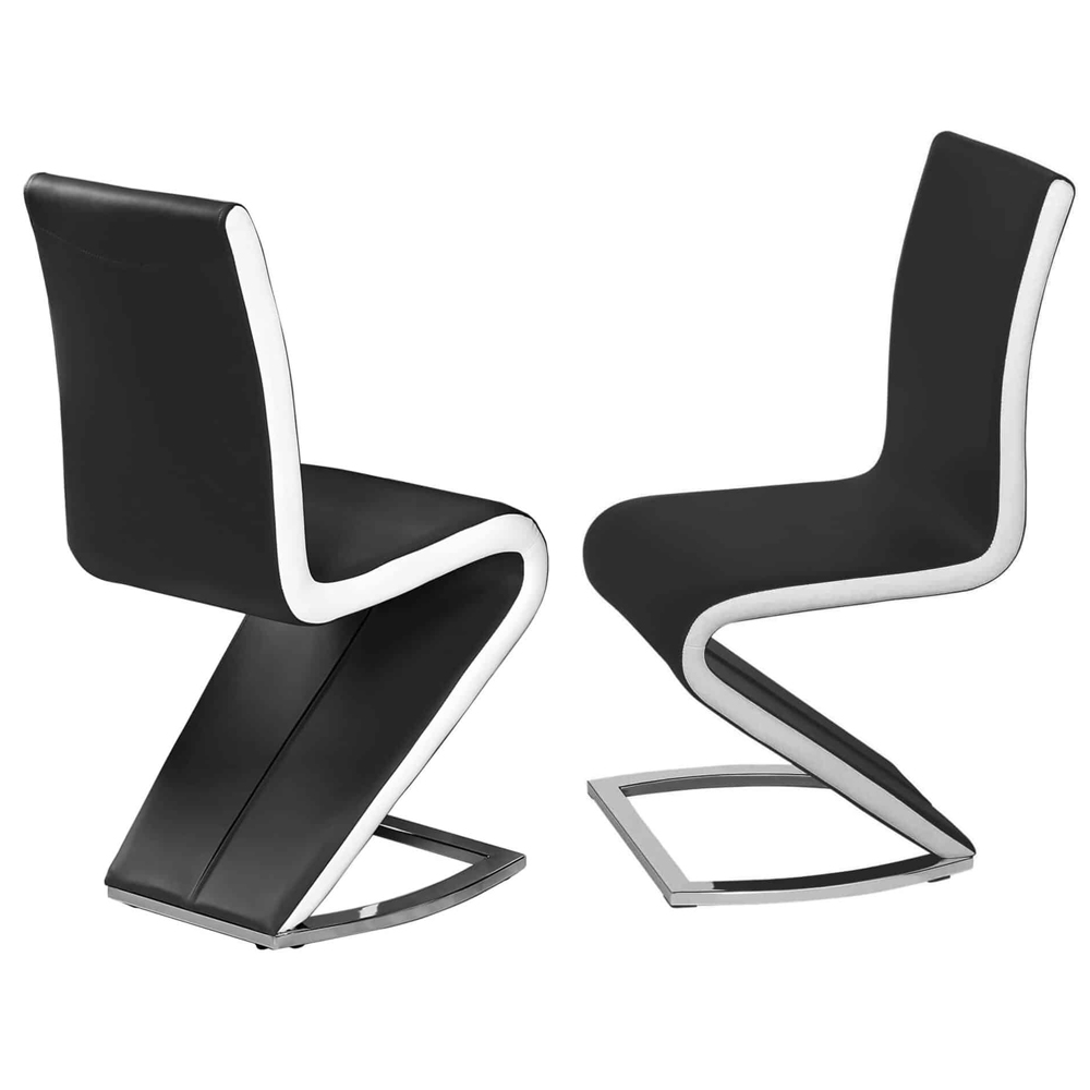 Aelia Black Glass Top Dining Table 4 Chairs With White Gloss Base