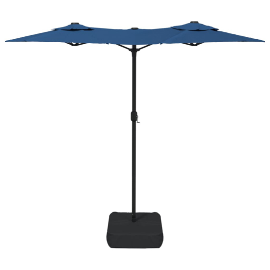 Aelia Fabric Double-Head Parasol In Azure Blue With LED Lights