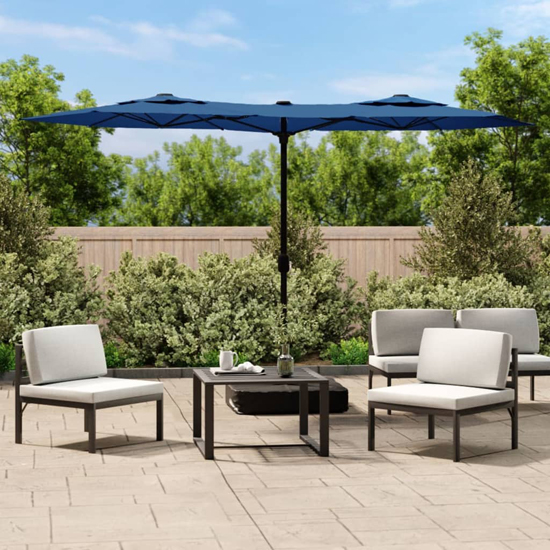 Aelia Fabric Double-Head Parasol In With LED Lights