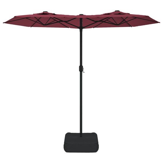 Aelia Fabric Double-Head Parasol In Bordeaux Red With LED Lights
