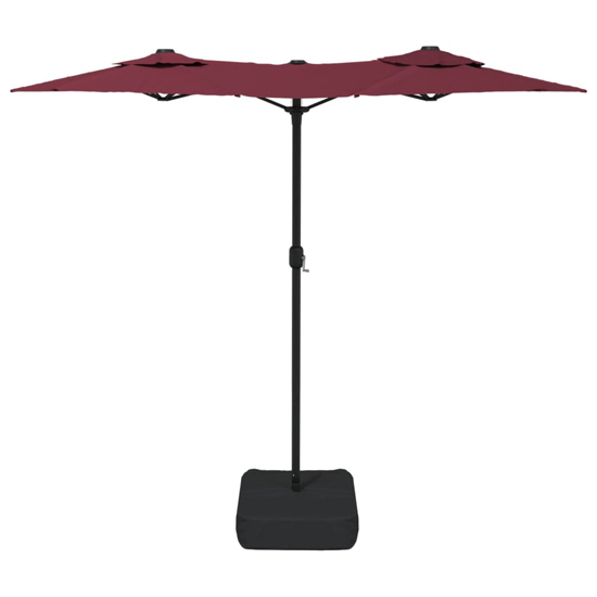 Aelia Fabric Double-Head Parasol In Bordeaux Red With LED Lights