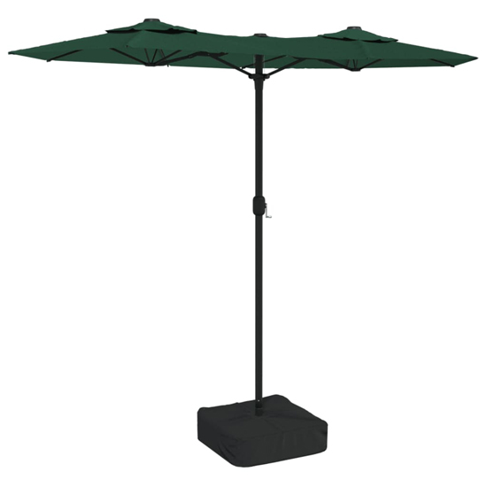 Aelia Fabric Double-Head Parasol In Green With LED Lights