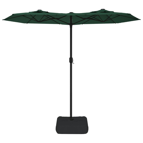 Aelia Fabric Double-Head Parasol In Green With LED Lights