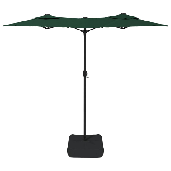 Aelia Fabric Double-Head Parasol In Green With LED Lights