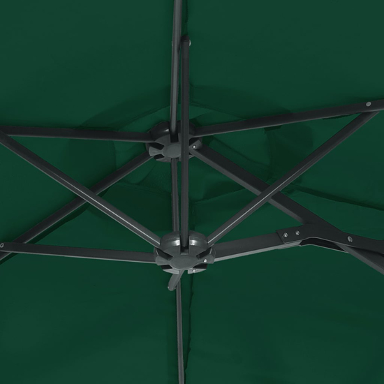 Aelia Fabric Double-Head Parasol In Green With LED Lights