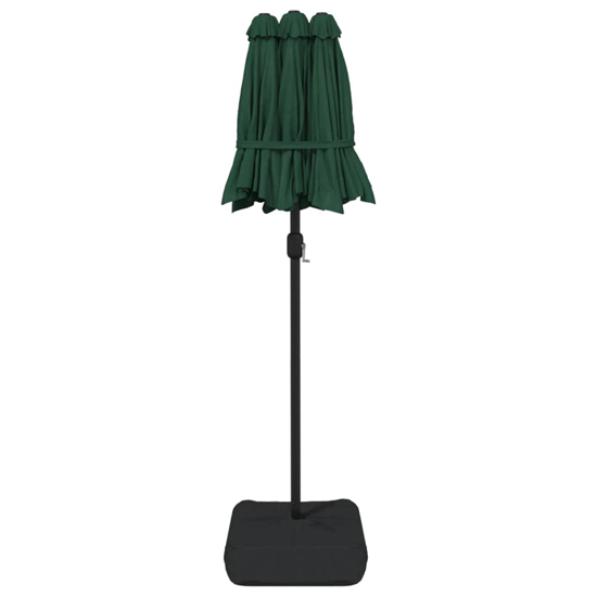 Aelia Fabric Double-Head Parasol In Green With LED Lights