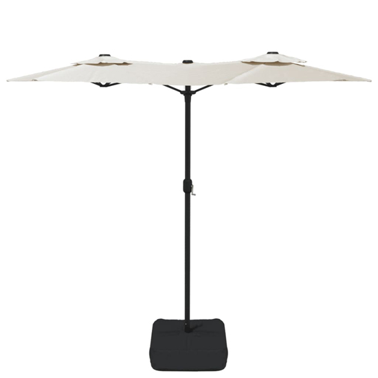 Aelia Fabric Double-Head Parasol In White With LED Lights