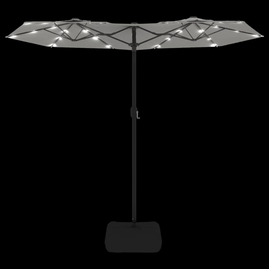 Aelia Fabric Double-Head Parasol In White With LED Lights