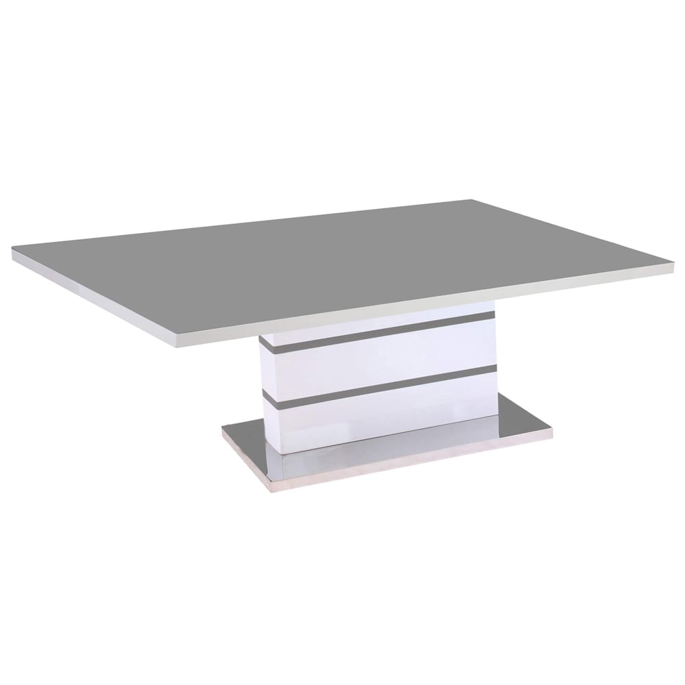 Aelia Grey Glass Top Coffee Table With White High Gloss Base