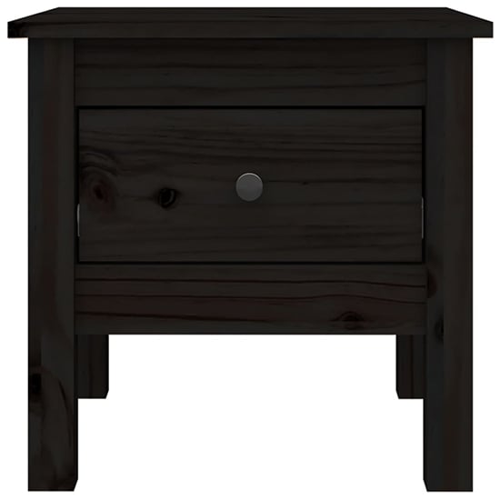 Aeneas Solid Pinewood Side Table With 1 Drawer In Black_4