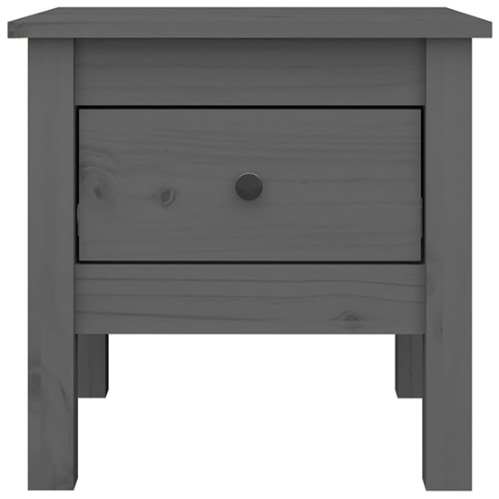 Aeneas Solid Pinewood Side Table With 1 Drawer In Grey_4