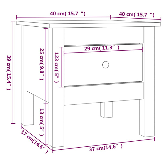 Aeneas Solid Pinewood Side Table With 1 Drawer In Grey_6